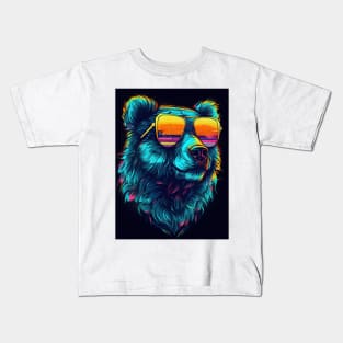 Cool retro polarbear with sunglasses Kids T-Shirt